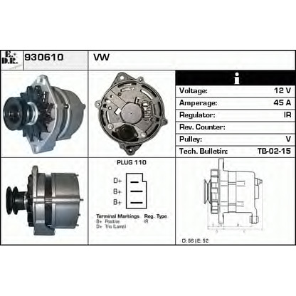 Photo Alternator EDR 930610