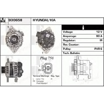 Zdjęcie Alternator EDR 930658