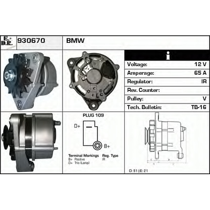 Photo Alternator EDR 930670