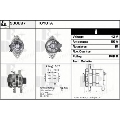 Zdjęcie Alternator EDR 930697