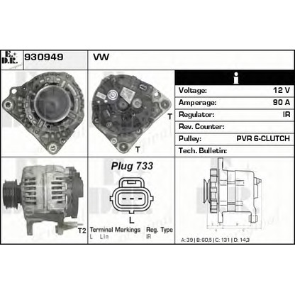 Photo Alternator EDR 930949