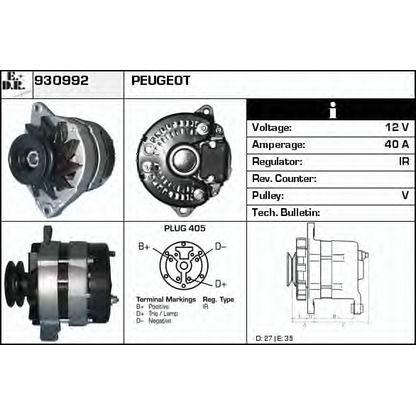 Photo Alternateur EDR 930992