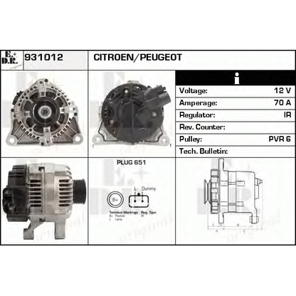 Zdjęcie Alternator EDR 931012