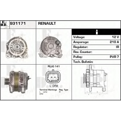 Zdjęcie Alternator EDR 931171