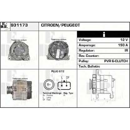 Zdjęcie Alternator EDR 931173