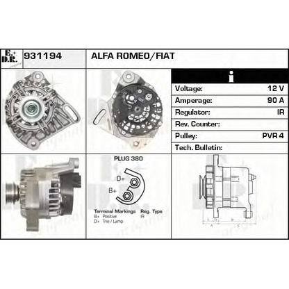 Foto Alternador EDR 931194