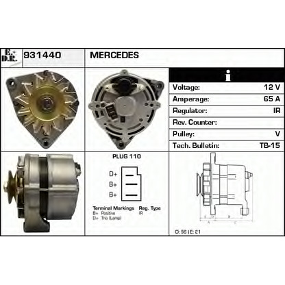 Photo Alternator EDR 931440