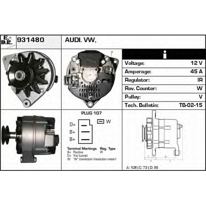 Photo Alternator EDR 931480