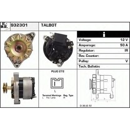 Zdjęcie Alternator EDR 932301