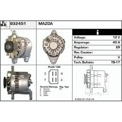 Zdjęcie Alternator EDR 932451