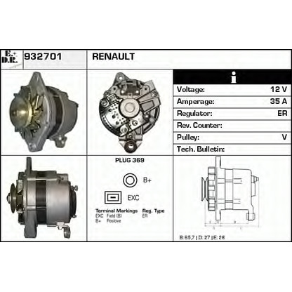 Photo Alternator EDR 932701