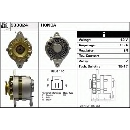 Zdjęcie Alternator EDR 933024