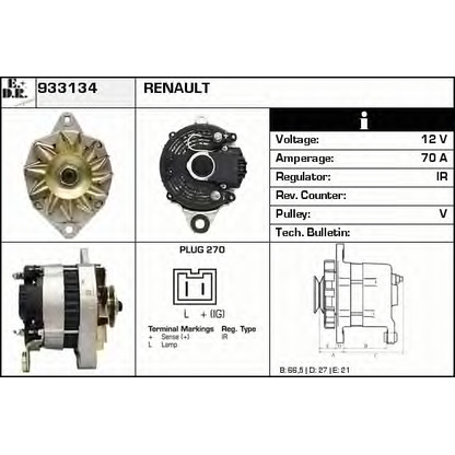 Foto Alternador EDR 933134