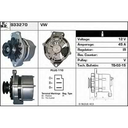 Zdjęcie Alternator EDR 933270