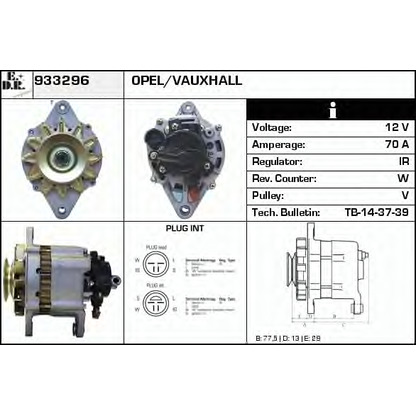 Zdjęcie Alternator EDR 933296