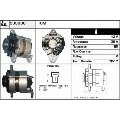 Photo Alternator EDR 933338