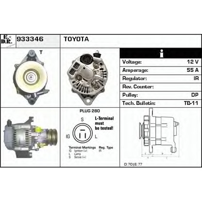 Zdjęcie Alternator EDR 933346