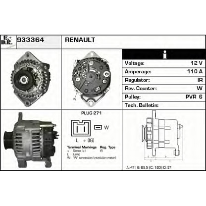 Zdjęcie Alternator EDR 933364