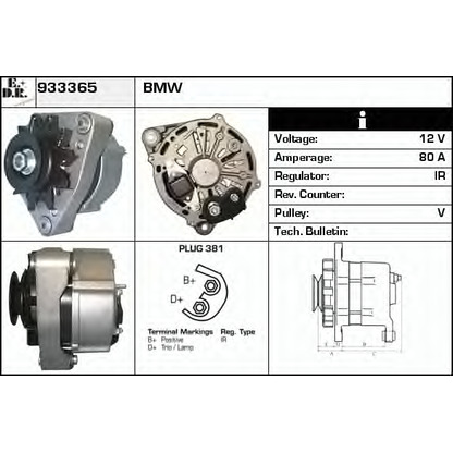 Zdjęcie Alternator EDR 933365