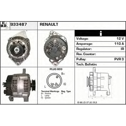 Zdjęcie Alternator EDR 933487