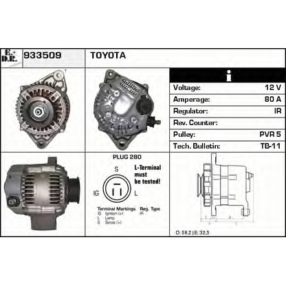 Foto Alternador EDR 933509