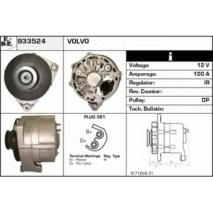 Photo Alternator EDR 933524