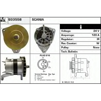 Photo Alternator EDR 933558