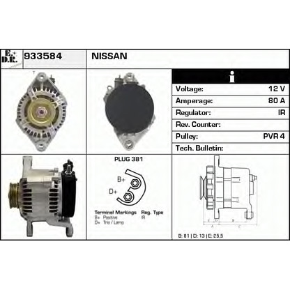 Zdjęcie Alternator EDR 933584