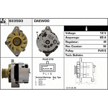 Foto Alternador EDR 933593