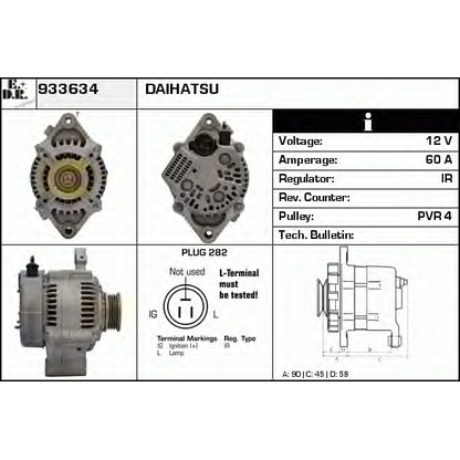 Zdjęcie Alternator EDR 933634