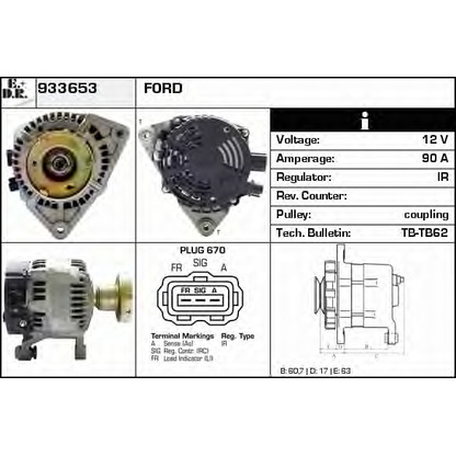 Zdjęcie Alternator EDR 933653