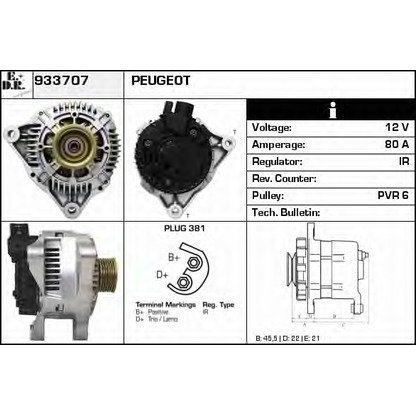 Foto Alternador EDR 933707