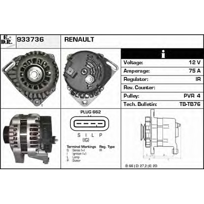 Zdjęcie Alternator EDR 933736