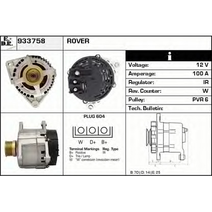 Zdjęcie Alternator EDR 933758