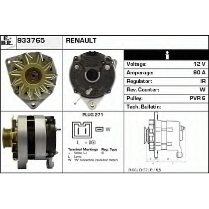 Zdjęcie Alternator EDR 933765