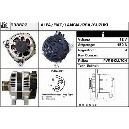 Zdjęcie Alternator EDR 933823