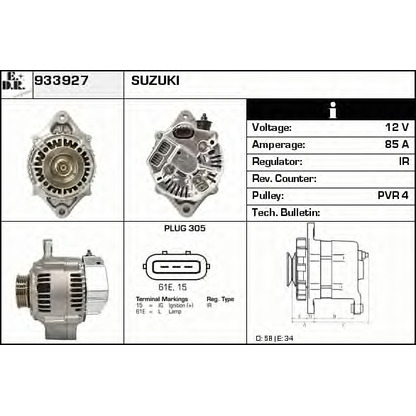 Zdjęcie Alternator EDR 933927