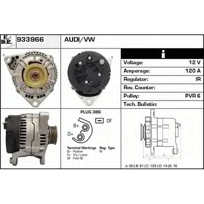 Photo Alternator EDR 933966