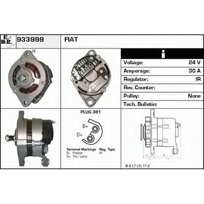 Zdjęcie Alternator EDR 933999