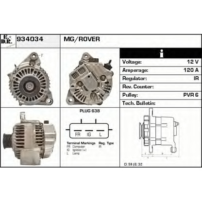 Foto Alternador EDR 934034