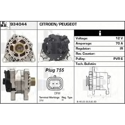 Photo Alternator EDR 934044