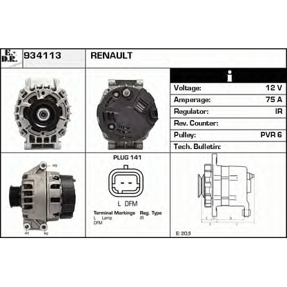 Zdjęcie Alternator EDR 934113