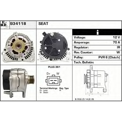 Photo Alternator EDR 934118