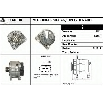 Foto Alternador EDR 934208