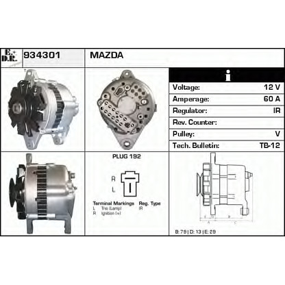 Foto Alternador EDR 934301