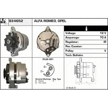 Photo Alternator EDR 934652