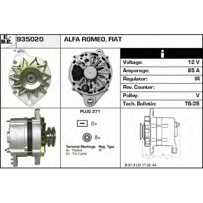 Foto Alternador EDR 935020