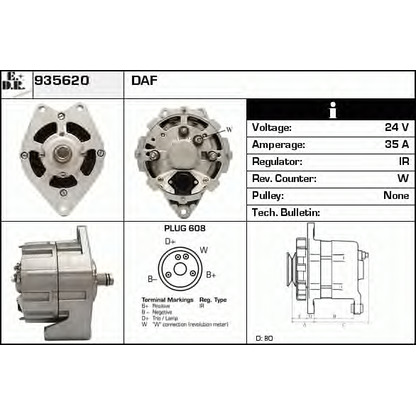 Photo Alternator EDR 935620