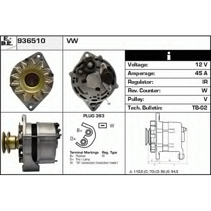 Zdjęcie Alternator EDR 936510