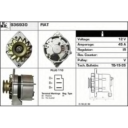 Photo Alternator EDR 936930